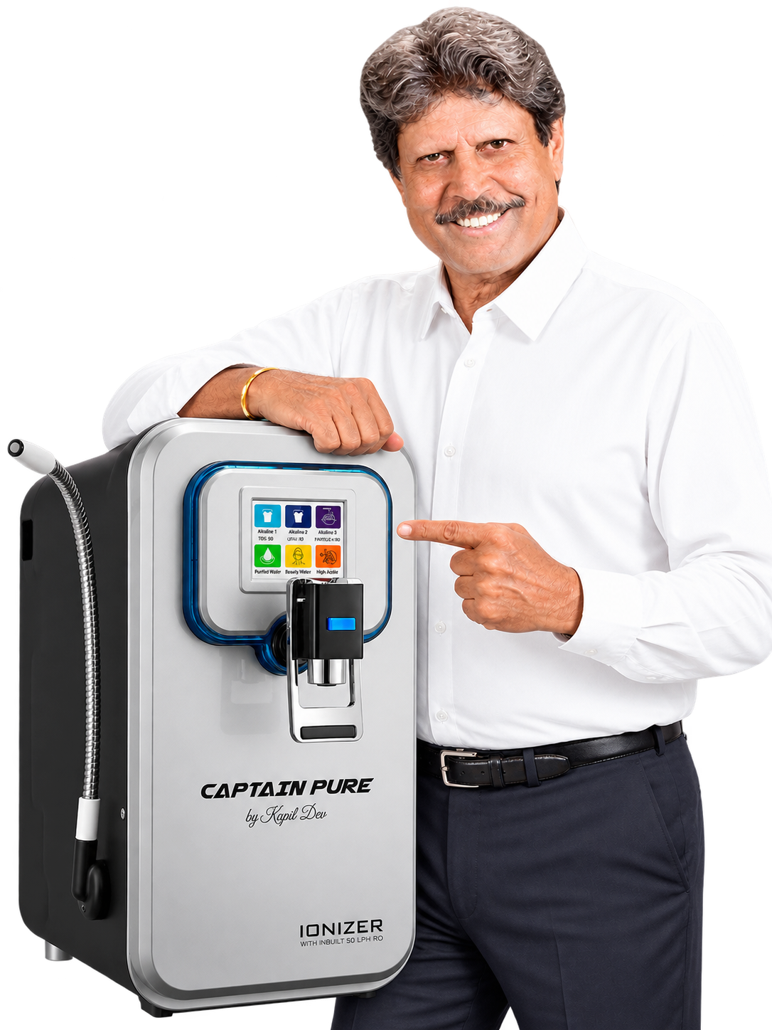 Kapil Dev with the Captain Pure Water Ionizer